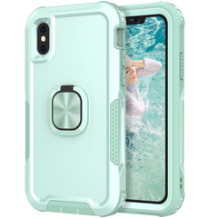 3 in 1 PC + TPU Phone Case with Ring Holder, For iPhone X & XS, For iPhone XR, For iPhone XS Max, For iPhone 13 mini, For iPhone 12 mini