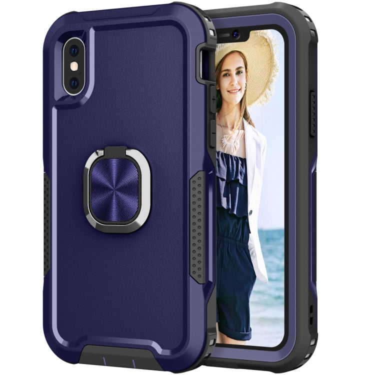 3 in 1 PC + TPU Phone Case with Ring Holder, For iPhone 11 Pro Max, For iPhone XR, For iPhone XS Max, For iPhone 13 mini