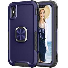 3 in 1 PC + TPU Phone Case with Ring Holder, For iPhone X & XS, For iPhone XR, For iPhone XS Max, For iPhone 13 mini, For iPhone 12 mini