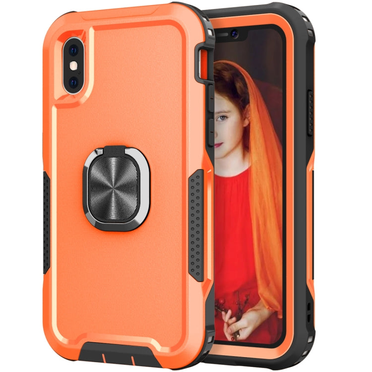3 in 1 PC + TPU Phone Case with Ring Holder, For iPhone 11 Pro Max, For iPhone XR, For iPhone XS Max, For iPhone 13 mini