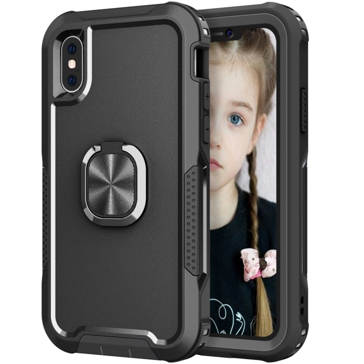 3 in 1 PC + TPU Phone Case with Ring Holder, For iPhone 11 Pro Max, For iPhone XR, For iPhone XS Max, For iPhone 13 mini