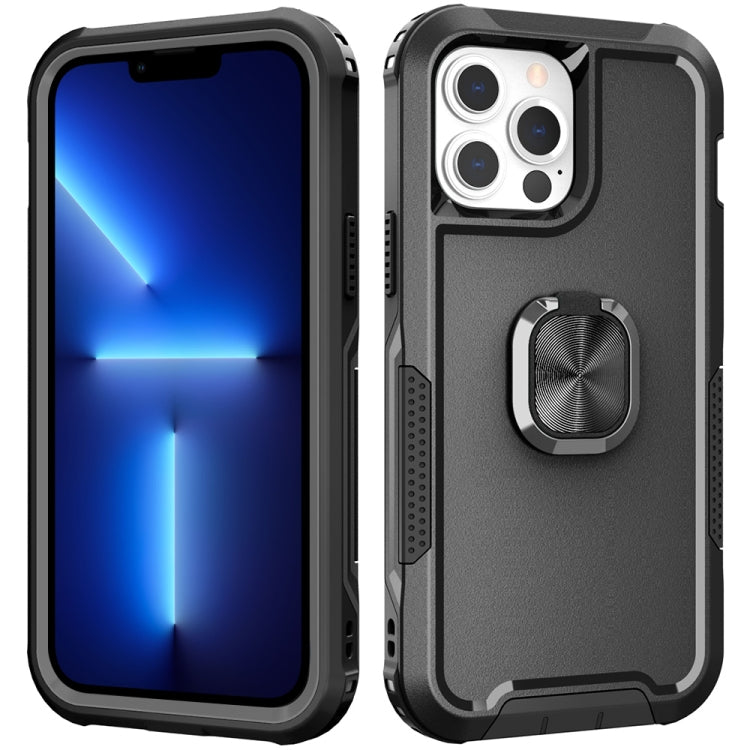 3 in 1 PC + TPU Phone Case with Ring Holder, For iPhone 13 Pro Max, For iPhone 12 Pro Max, For iPhone 13 Pro, For iPhone 13