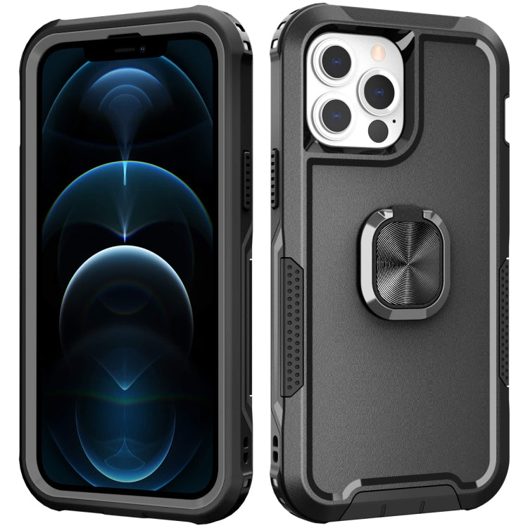 3 in 1 PC + TPU Phone Case with Ring Holder, For iPhone 13 Pro Max, For iPhone 12 Pro Max, For iPhone 13 Pro, For iPhone 13