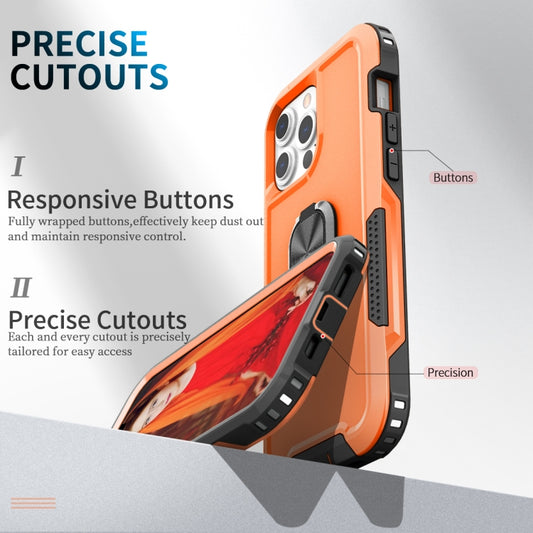 3 in 1 PC + TPU Phone Case with Ring Holder, For iPhone 13 Pro, For iPhone 13, For iPhone 12 / 12 Pro