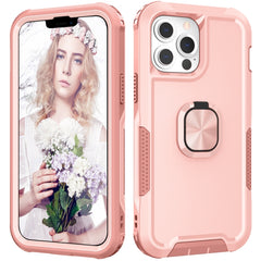 3 in 1 PC + TPU Phone Case with Ring Holder, For iPhone 13 Pro Max, For iPhone 12 Pro Max, For iPhone 13 Pro, For iPhone 13, For iPhone 12 / 12 Pro