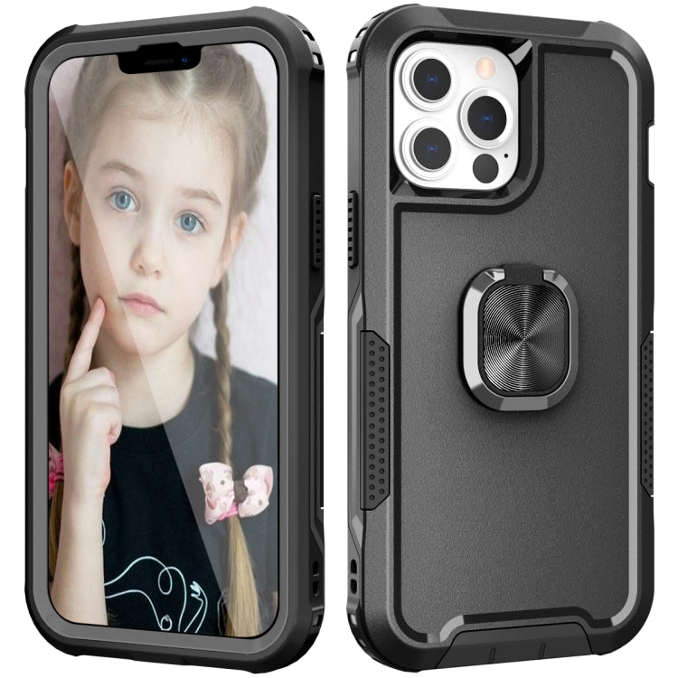 3 in 1 PC + TPU Phone Case with Ring Holder, For iPhone 13 Pro Max, For iPhone 12 Pro Max, For iPhone 13 Pro, For iPhone 13