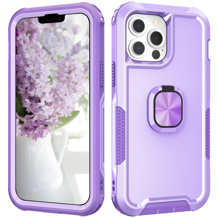 3 in 1 PC + TPU Phone Case with Ring Holder, For iPhone 13 Pro Max, For iPhone 12 Pro Max, For iPhone 13 Pro, For iPhone 13