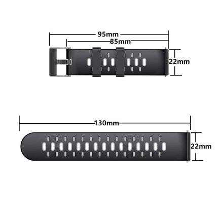 22mm Three Rows Holes Two-color Silicone Strap Watchband, For Huawei Watch GT 3