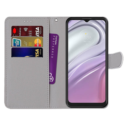 Coloured Drawing Cross Texture Horizontal Flip Leather Phone Case with Holder & Card Slots & Wallet & Lanyard, For Motorola Moto G10/G20/G30