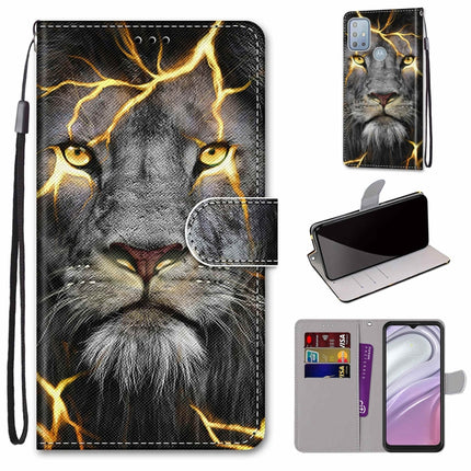 Coloured Drawing Cross Texture Horizontal Flip Leather Phone Case with Holder & Card Slots & Wallet & Lanyard, For Motorola Moto G10/G20/G30