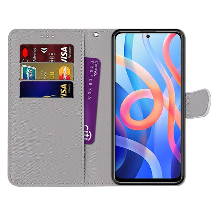 Coloured Drawing Cross Texture Horizontal Flip Leather Phone Case with Holder & Card Slots & Wallet & Lanyard, For Xiaomi Redmi Note 11