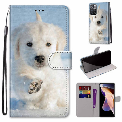 Coloured Drawing Cross Texture Horizontal Flip Leather Phone Case with Holder & Card Slots & Wallet & Lanyard, For Xiaomi Redmi Note 11 Pro/11 Pro+