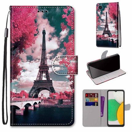 Coloured Drawing Cross Texture Horizontal Flip Leather Phone Case with Holder & Card Slots & Wallet & Lanyard, For Samsung Galaxy A03 Core