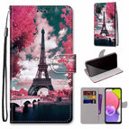 For Samsung Galaxy A03s 166mm Version / Pink Flower Tower Bridge