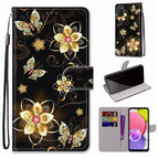 For Samsung Galaxy A03s 166mm Version / Gold Diamond Butterfly