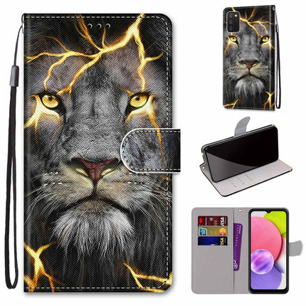 Coloured Drawing Cross Texture Horizontal Flip Leather Phone Case with Holder & Card Slots & Wallet & Lanyard, For Samsung Galaxy A03s 166mm Version