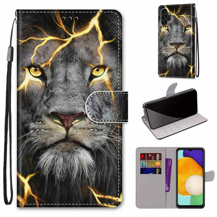 Coloured Drawing Cross Texture Horizontal Flip Leather Phone Case with Holder & Card Slots & Wallet & Lanyard, For Samsung Galaxy A13 4G