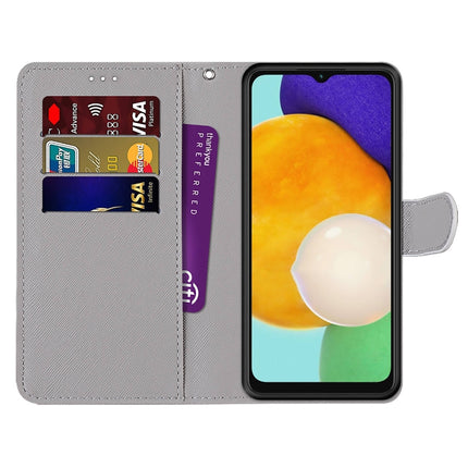 Coloured Drawing Cross Texture Horizontal Flip Leather Phone Case with Holder & Card Slots & Wallet & Lanyard, For Samsung Galaxy A13 5G