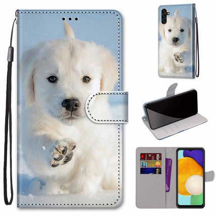 Coloured Drawing Cross Texture Horizontal Flip Leather Phone Case with Holder & Card Slots & Wallet & Lanyard, For Samsung Galaxy A13 5G