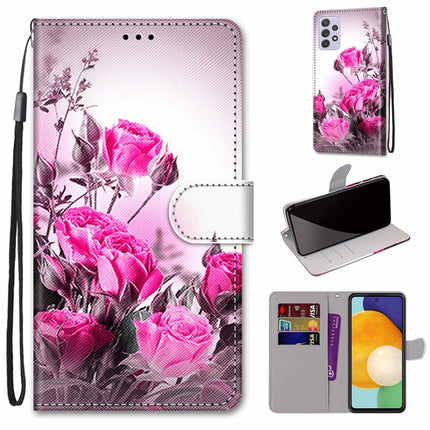 Coloured Drawing Cross Texture Horizontal Flip Leather Phone Case with Holder & Card Slots & Wallet & Lanyard, For Samsung Galaxy A33 5G