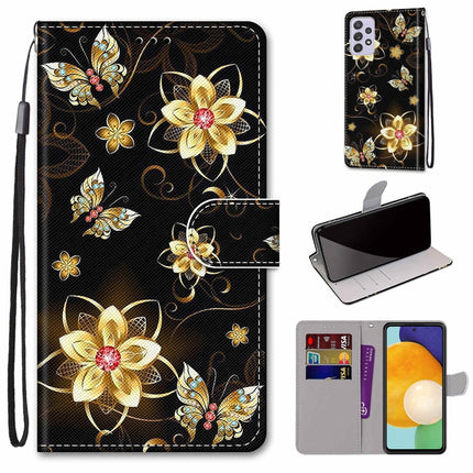 Coloured Drawing Cross Texture Horizontal Flip Leather Phone Case with Holder & Card Slots & Wallet & Lanyard, For Samsung Galaxy A33 5G