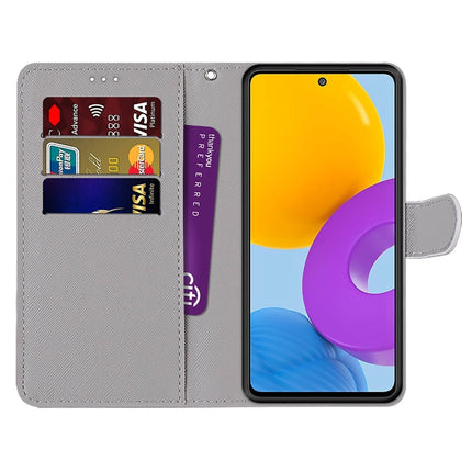 Coloured Drawing Cross Texture Horizontal Flip Leather Phone Case with Holder & Card Slots & Wallet & Lanyard, For Samsung Galaxy M52 5G