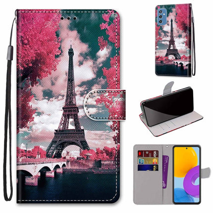 Coloured Drawing Cross Texture Horizontal Flip Leather Phone Case with Holder & Card Slots & Wallet & Lanyard, For Samsung Galaxy M52 5G