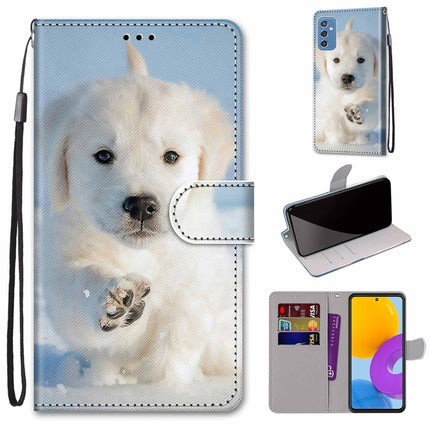 Coloured Drawing Cross Texture Horizontal Flip Leather Phone Case with Holder & Card Slots & Wallet & Lanyard, For Samsung Galaxy M52 5G
