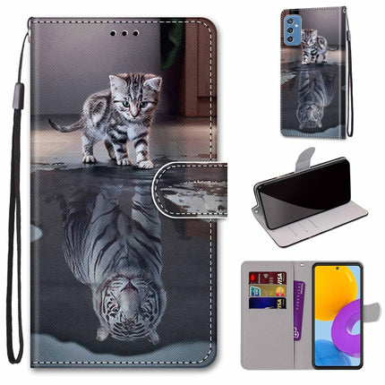 Coloured Drawing Cross Texture Horizontal Flip Leather Phone Case with Holder & Card Slots & Wallet & Lanyard, For Samsung Galaxy M52 5G