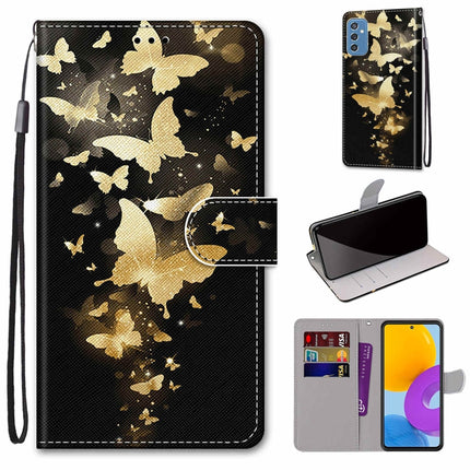 Coloured Drawing Cross Texture Horizontal Flip Leather Phone Case with Holder & Card Slots & Wallet & Lanyard, For Samsung Galaxy M52 5G