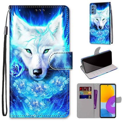Coloured Drawing Cross Texture Horizontal Flip Leather Phone Case with Holder & Card Slots & Wallet & Lanyard, For Samsung Galaxy M52 5G