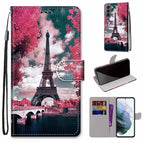 For Samsung Galaxy S22 5G / Pink Flower Tower Bridge