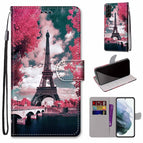 For Samsung Galaxy S22+ 5G / Pink Flower Tower Bridge
