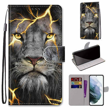 Coloured Drawing Cross Texture Horizontal Flip Leather Phone Case with Holder & Card Slots & Wallet & Lanyard, For Samsung Galaxy S22+ 5G
