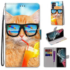 For Samsung Galaxy S22 Ultra 5G / Cat Drinking Soda