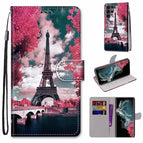 For Samsung Galaxy S22 Ultra 5G / Pink Flower Tower Bridge