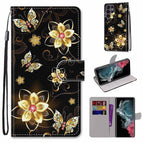 For Samsung Galaxy S22 Ultra 5G / Gold Diamond Butterfly