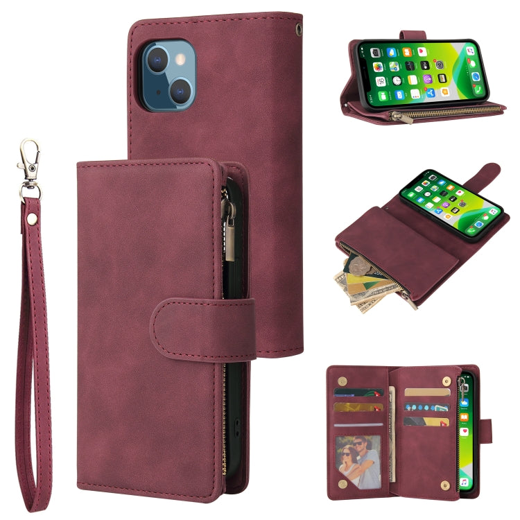 Multifunctional Phone Leather Case with Card Slot & Holder & Zipper Wallet & Photo Frame, For iPhone 13 mini, For iPhone 13, For iPhone 13 Pro, For iPhone 13 Pro Max