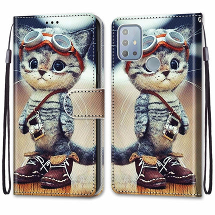 Coloured Drawing Cross Texture Horizontal Flip PU Phone Leather Case with Holder & Card Slots & Wallet & Lanyard(Colorful Layer, For Motorola Moto G10 / G20 / G30