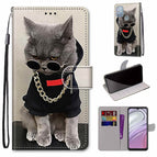 For Motorola Moto G10 / G20 / G30 / Golden Chain Grey Cat