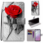 For Motorola Moto G10 / G20 / G30 / Red Rose On Wooden