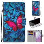 For Motorola Moto G10 / G20 / G30 / Big Red Butterfly On Blue
