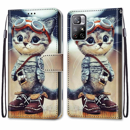 Coloured Drawing Cross Texture Horizontal Flip PU Phone Leather Case with Holder & Card Slots & Wallet & Lanyard(Colorful Layer, For Xiaomi Redmi Note 11