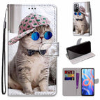 For Xiaomi Redmi Note 11 / Oblique Hat Blue Mirror Cat