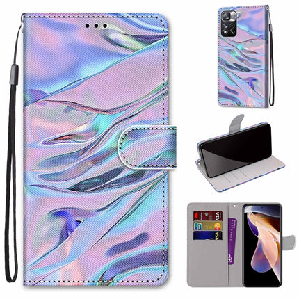 Coloured Drawing Cross Texture Horizontal Flip PU Phone Leather Case with Holder & Card Slots & Wallet & Lanyard(Colorful Layer, For Xiaomi Redmi Note 11 Pro / 11 Pro+ Global