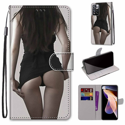 Coloured Drawing Cross Texture Horizontal Flip PU Phone Leather Case with Holder & Card Slots & Wallet & Lanyard(Colorful Layer, For Xiaomi Redmi Note 11 Pro / 11 Pro+ Global