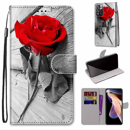 Coloured Drawing Cross Texture Horizontal Flip PU Phone Leather Case with Holder & Card Slots & Wallet & Lanyard(Colorful Layer, For Xiaomi Redmi Note 11 Pro / 11 Pro+ Global