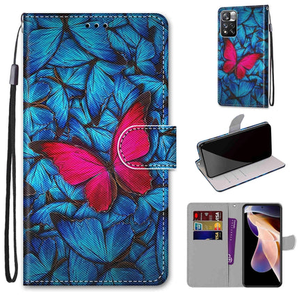 Coloured Drawing Cross Texture Horizontal Flip PU Phone Leather Case with Holder & Card Slots & Wallet & Lanyard(Colorful Layer, For Xiaomi Redmi Note 11 Pro / 11 Pro+ Global