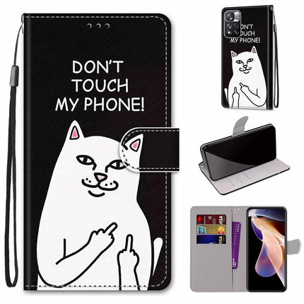 Coloured Drawing Cross Texture Horizontal Flip PU Phone Leather Case with Holder & Card Slots & Wallet & Lanyard(Colorful Layer, For Xiaomi Redmi Note 11 Pro / 11 Pro+ Global