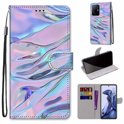 Coloured Drawing Cross Texture Horizontal Flip PU Phone Leather Case with Holder & Card Slots & Wallet & Lanyard(Colorful Layer, For Xiaomi Mi 11T / 11T Pro